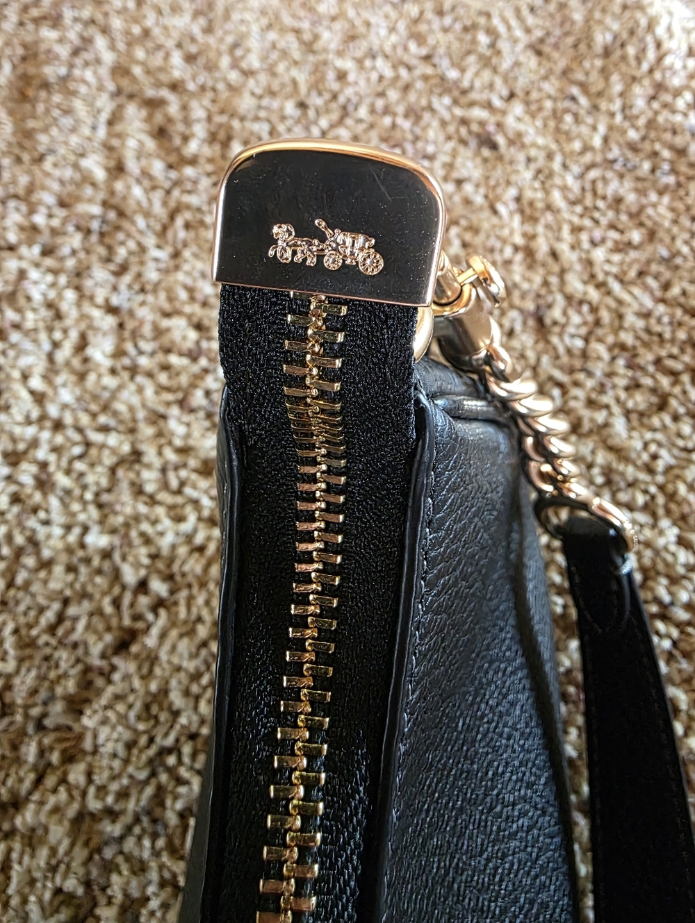 COACH Teri Mini Black Leather Chain-Accent Shoulder Bag NWT - Picture 12 of 14